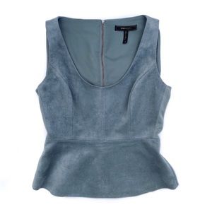 BCBGMAXAZRIA | Cladiana Faux-Suede Peplum Top